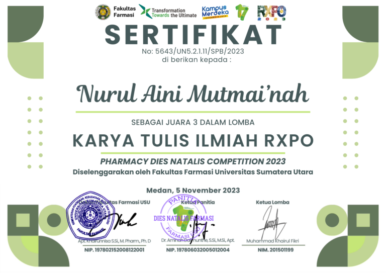 Juara 3 Lomba Karya Tulis Ilmiah RXPO